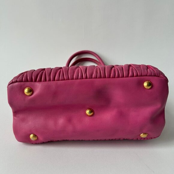MIU MIU TWO-WAY NAPPA MATELASSE FUSCHIA HANDBAG - Picture 7 of 10